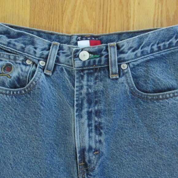 TOMMY HILFIGER WOMEN'S SIZE 6 X 27 JEANS STONE WASHED PERFECT T SPELLOUT FLAG 90 - Picture 4 of 16
